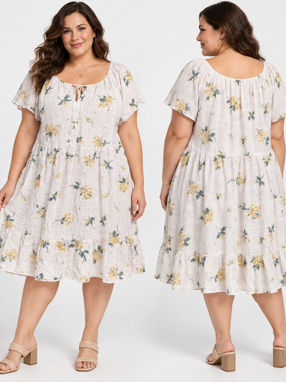 Torrid Size 2 (2X) Floral Tiered Dress Cottagecore Romantic Contemporary Casual